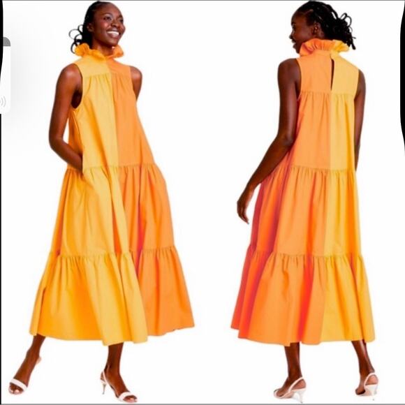 Christopher John Rogers x Target Color Block Tiered Maxi Dress - size Large - Picture 1 of 8